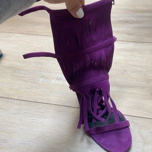 Gucci shoes fringe purple